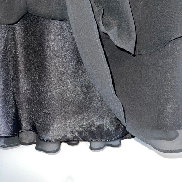 WHBM Strapless Tiered Chiffon Dress || SZ 2 || Black - Picture 5 of 10